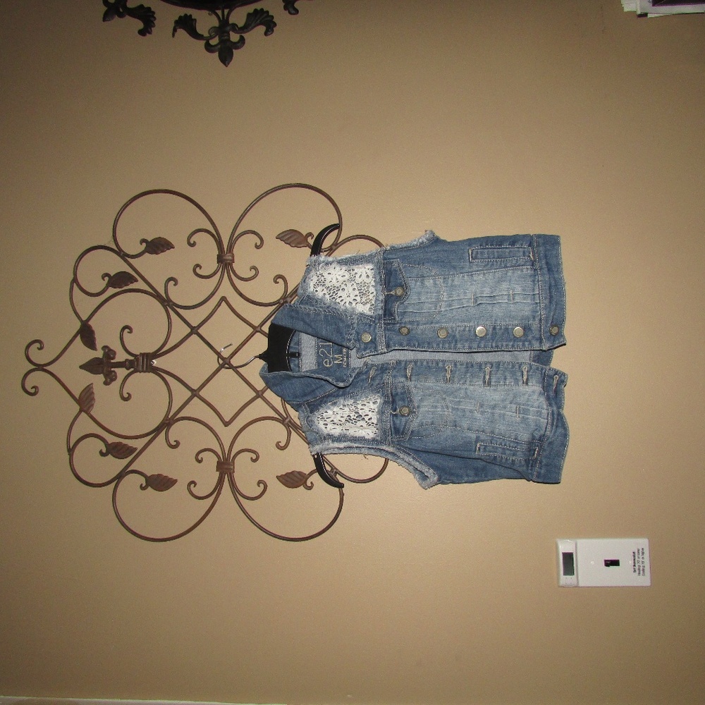 jean sleeveless vest